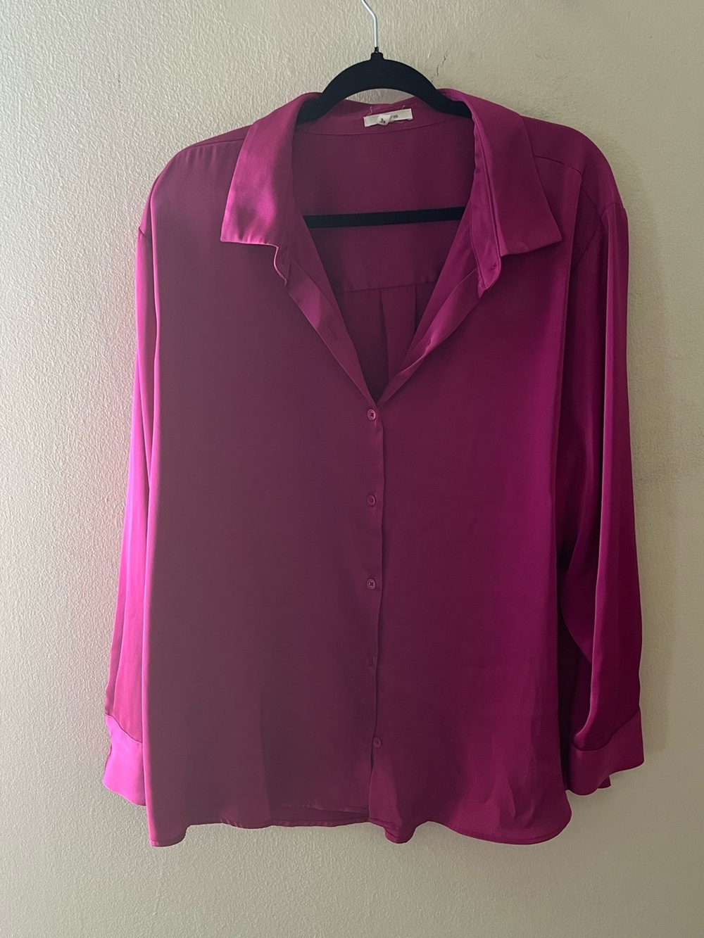 Women's Fuchsia Button-Front Blouse